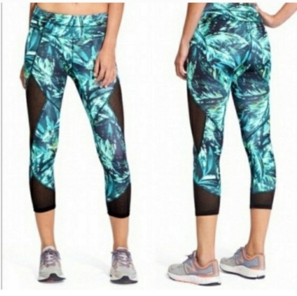 Athleta Napali Mesh Sonar Capri Leggings Size Small